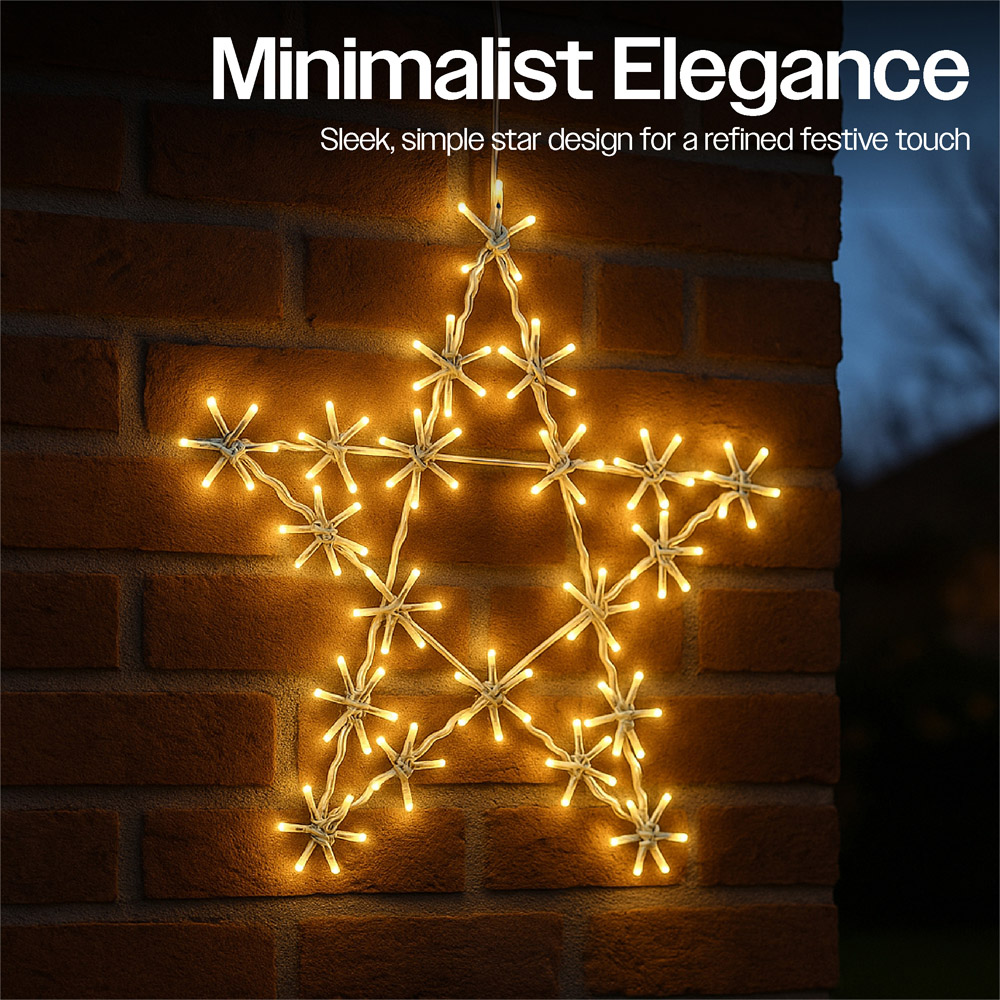 Xmas Haus 120 Warm White LED Metal Star Light 50 x 49cm Image 5