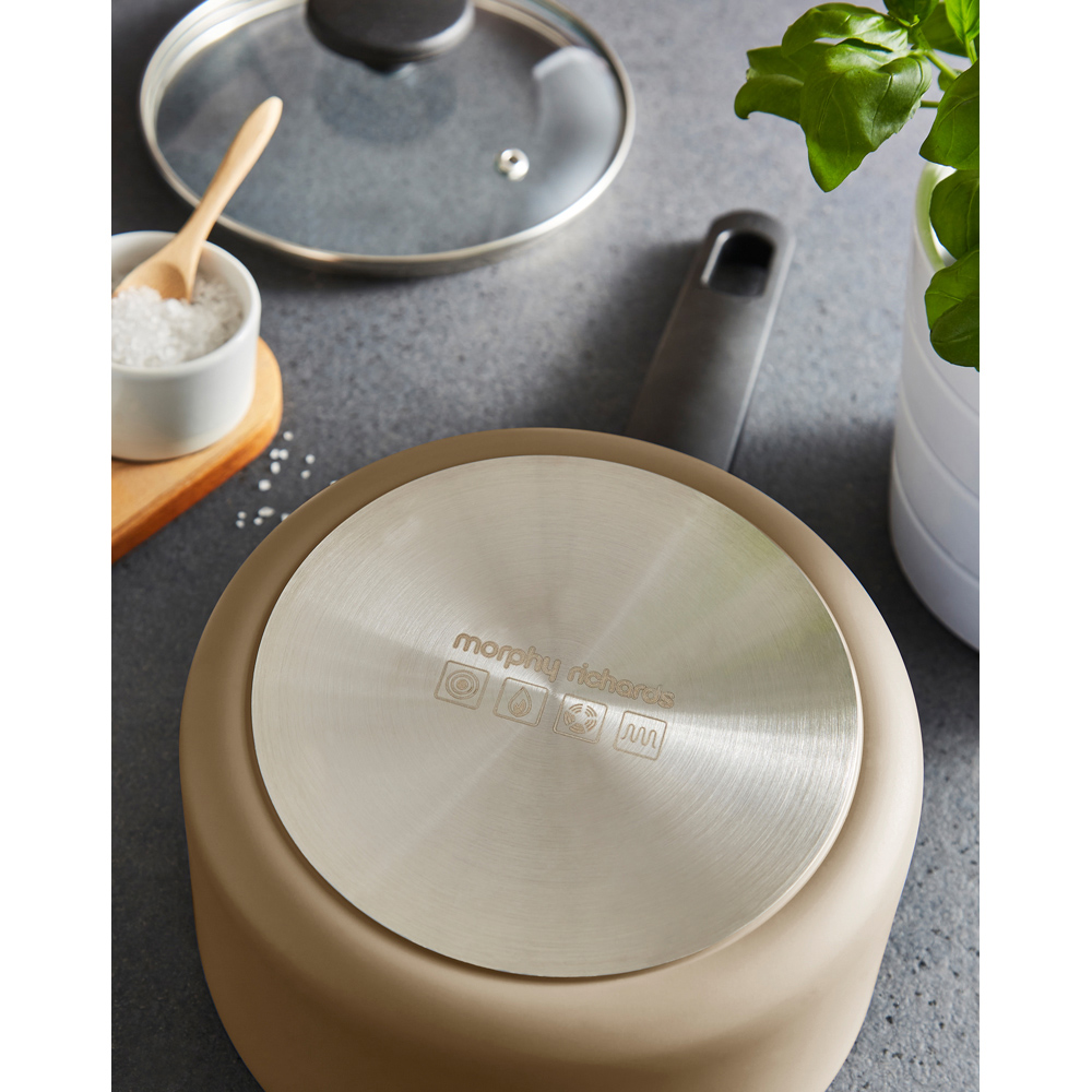 Morphy Richards Cream Recycled Aluminium 5 Piece Saucepan Set Image 9