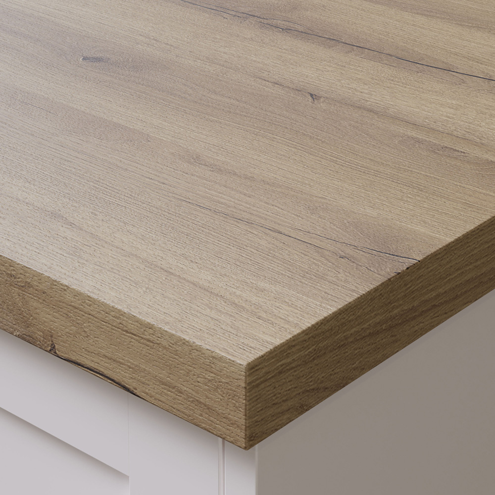 Omega Modern Ashdown Oak Effect Laminate Square Edge Kitchen Worktop 4100 x 620 x 38mm Image 2