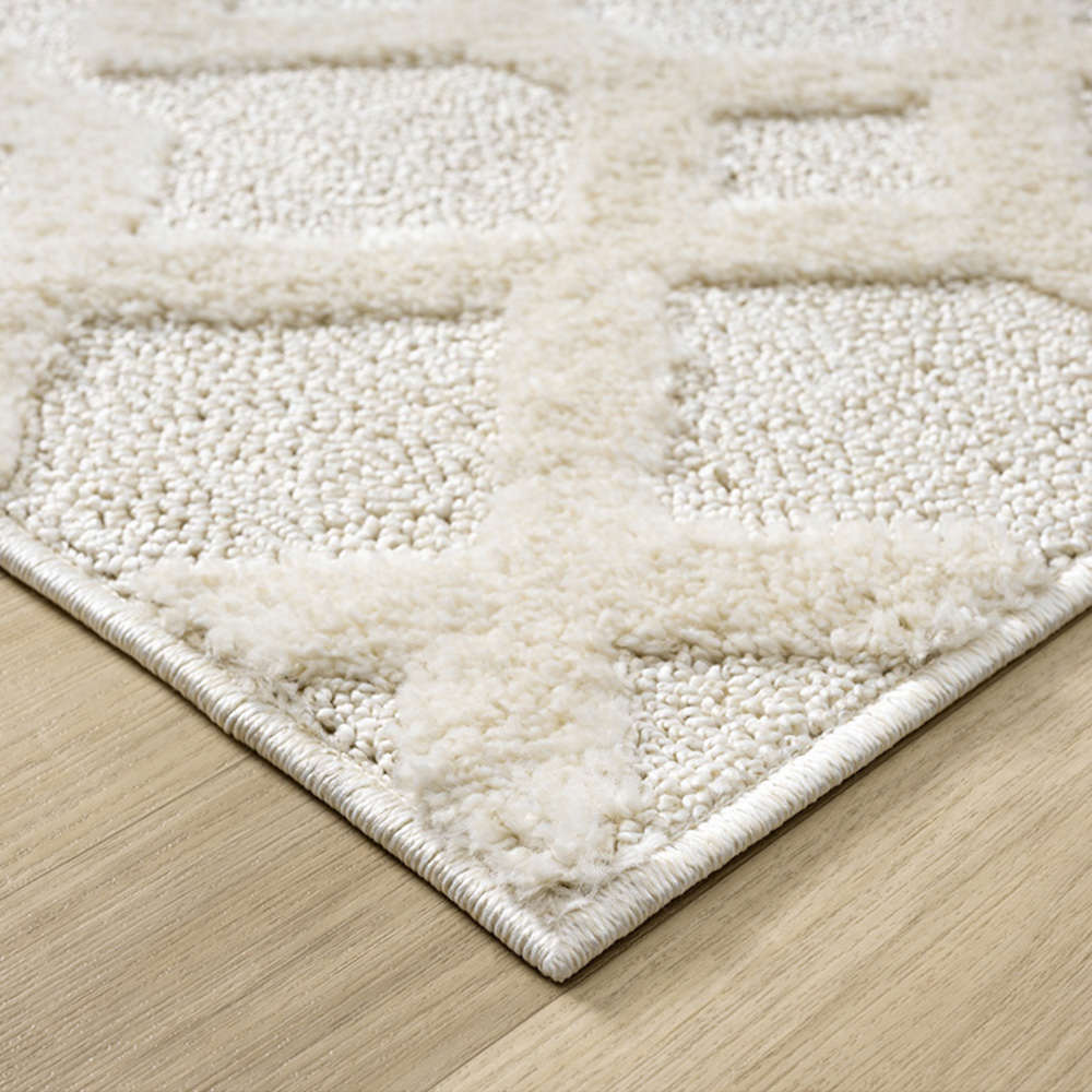 Desire Rugs Isabella Cream Embossed Imperial Trellis Rug 60 x 220cm Image 3