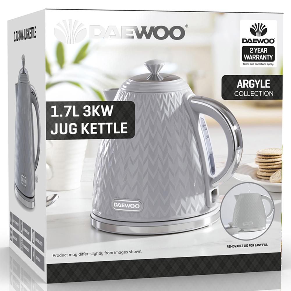 Daewoo Argyle Dark Grey 1.7L Jug Kettle Image 6