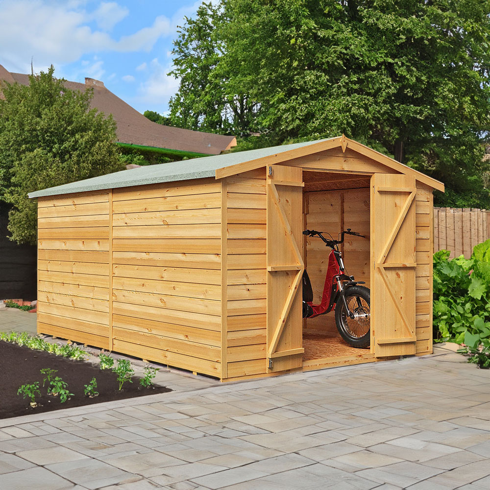 Shire 12 x 8ft Double Door Overlap Apex Wooden Shed Image 5