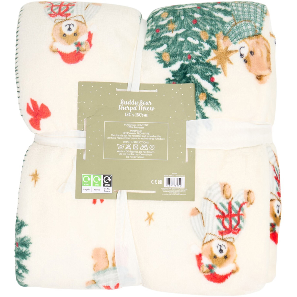 Buddy Bear Christmas Sherpa Throw Image 4