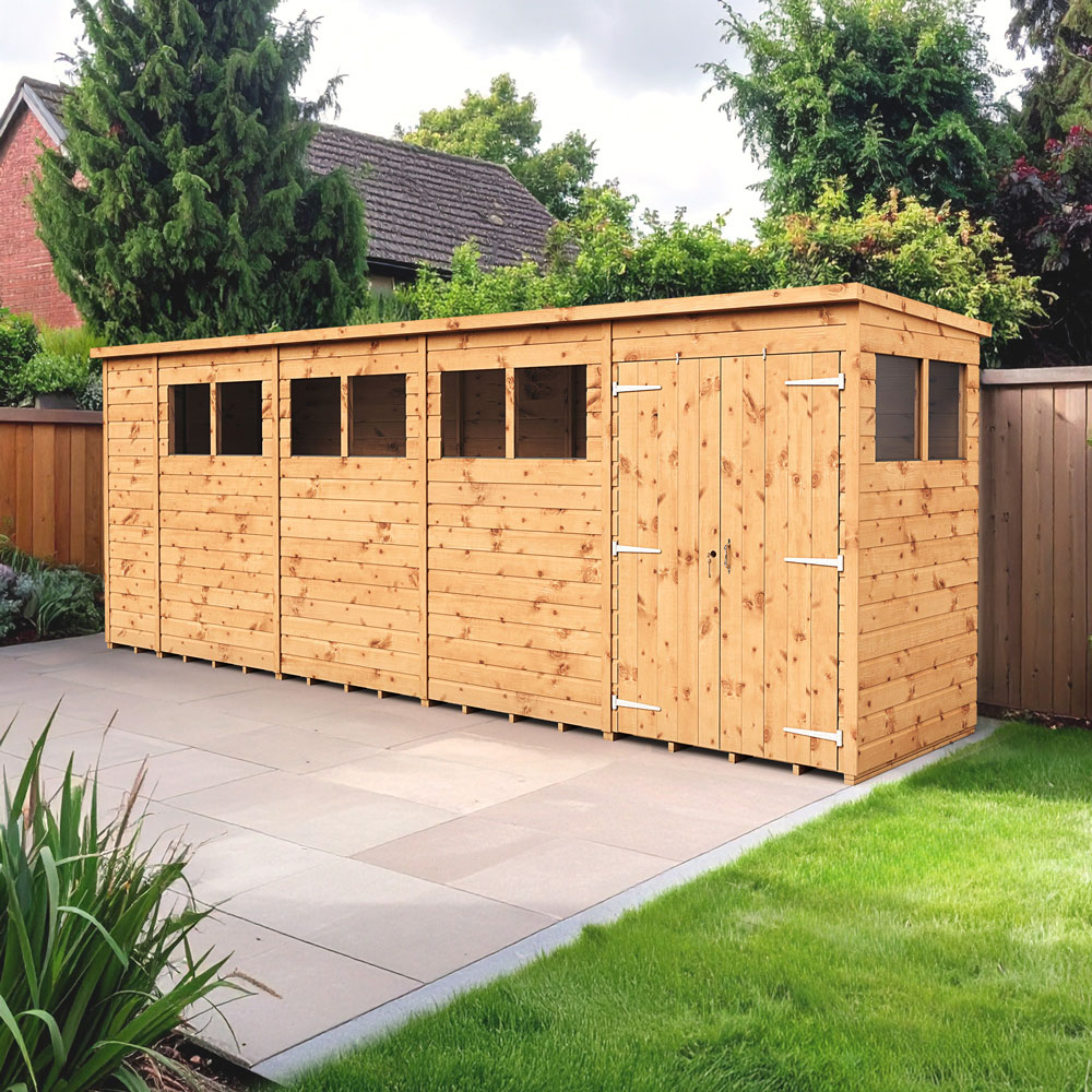 Empire Sheds 18 x 4ft Double Door Tongue and Groove Wooden Pent Garden Shed Image 2