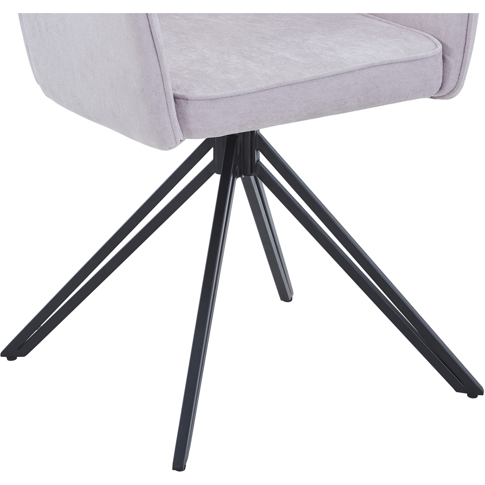 Core Products Aspen Set of 2 Natural Chenille Fabric Swivel Dining Armchair Image 5