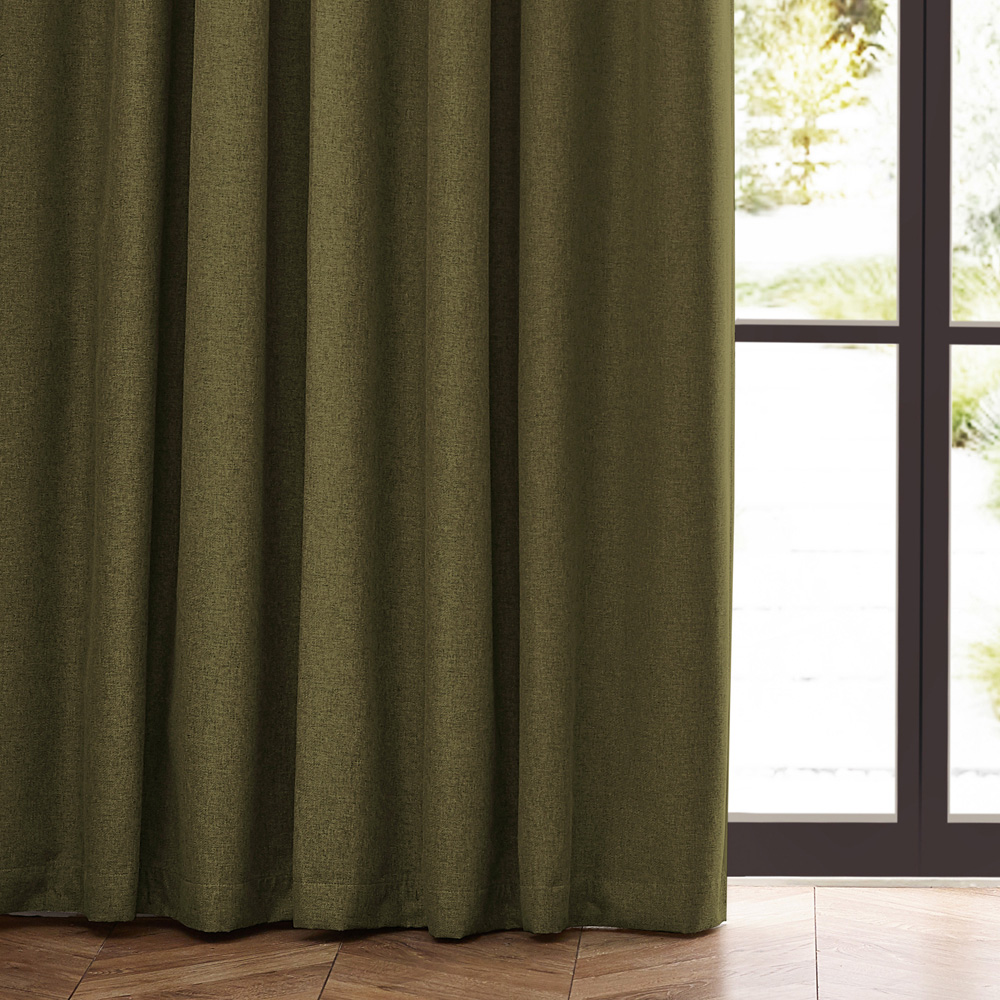 furn. Dawn Green Blackout Pencil Pleat Curtains 117 x 137cm Image 3