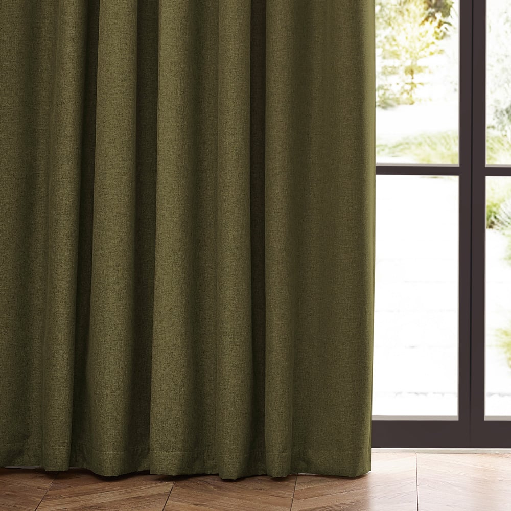 furn. Dawn Green Blackout Pencil Pleat Curtains 229 x 183cm Image 3