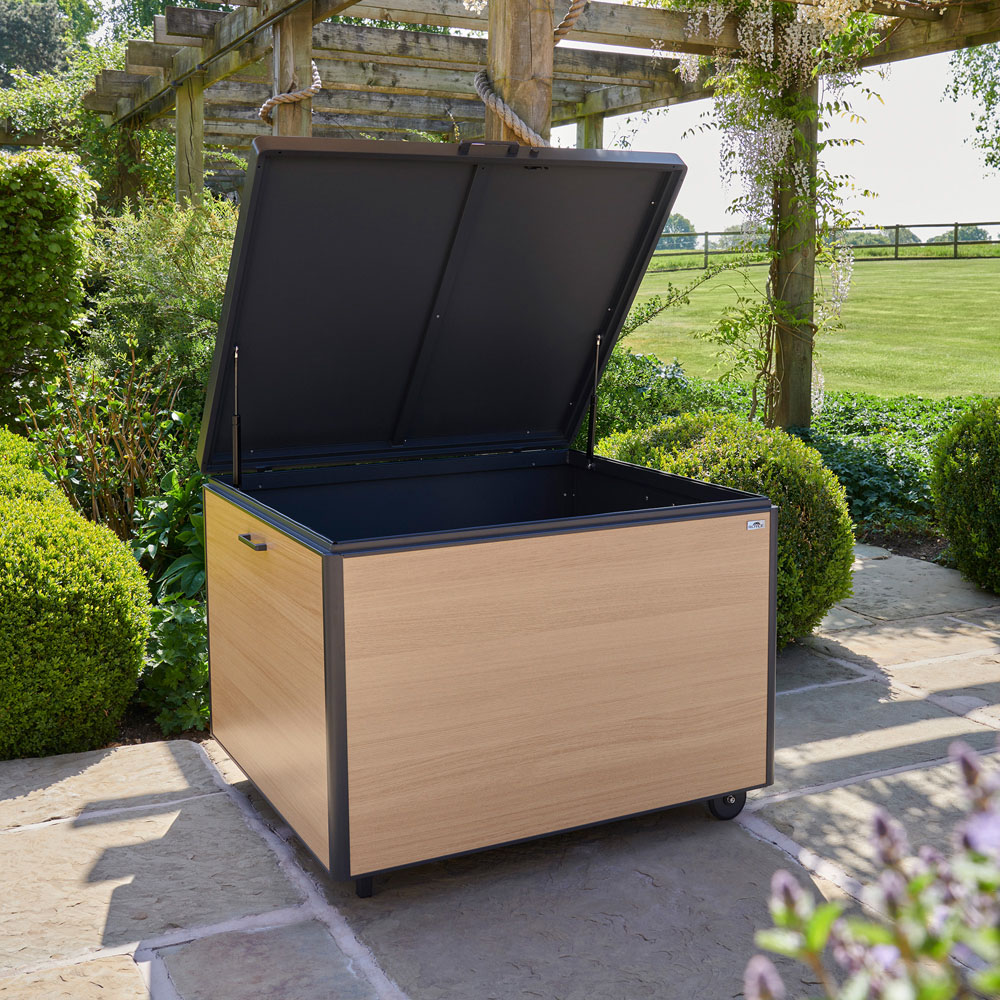 Royce Medium Wood Look Outdoor Storage Box 779L Image 4