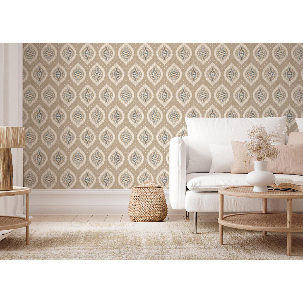 Esselle Home Odina Ikat Natural Wallpaper Image 7