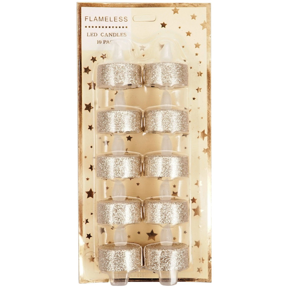 Pack of 10 Sparkling LED Candles Image 2