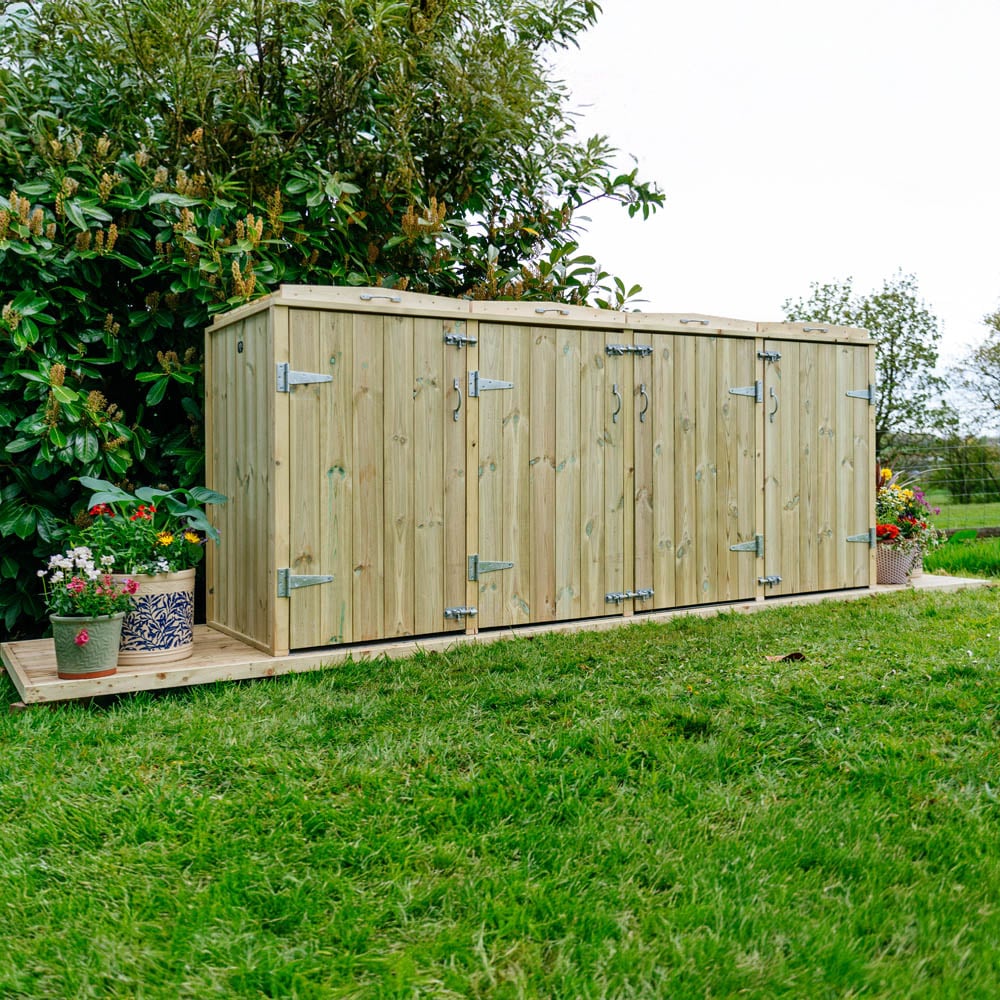 The Garden Village Shireburn 6 Recycle Box Single Wheelie Bin Shed Image 2