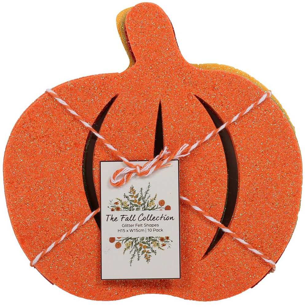 Single The Fall Collection Autumn Glitter Felt Shapes in Assorted styles Image 3