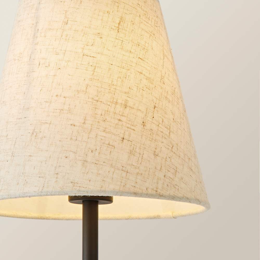 ValueLights Lowe Black Rechargeable Table Lamp with Linen Shade Image 4