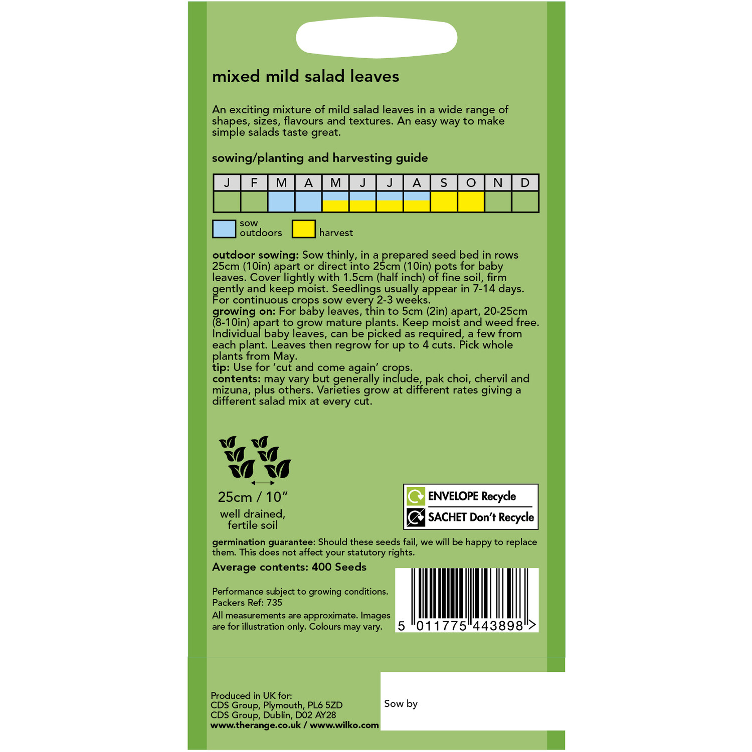 Wilko Mixed Mild Salad Leaves Seeds Image 2