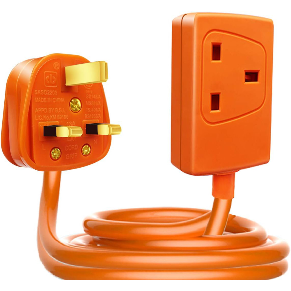 ExtraStar 13A 20m Single Socket Unswitched Orange Extension Lead Image 1