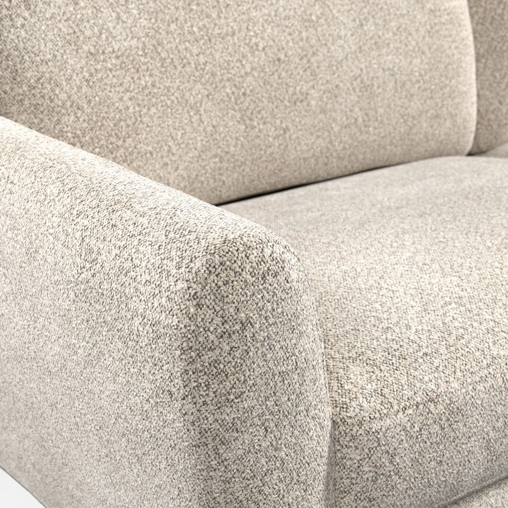 Lara Beige Boucle Linen Armchair Image 3