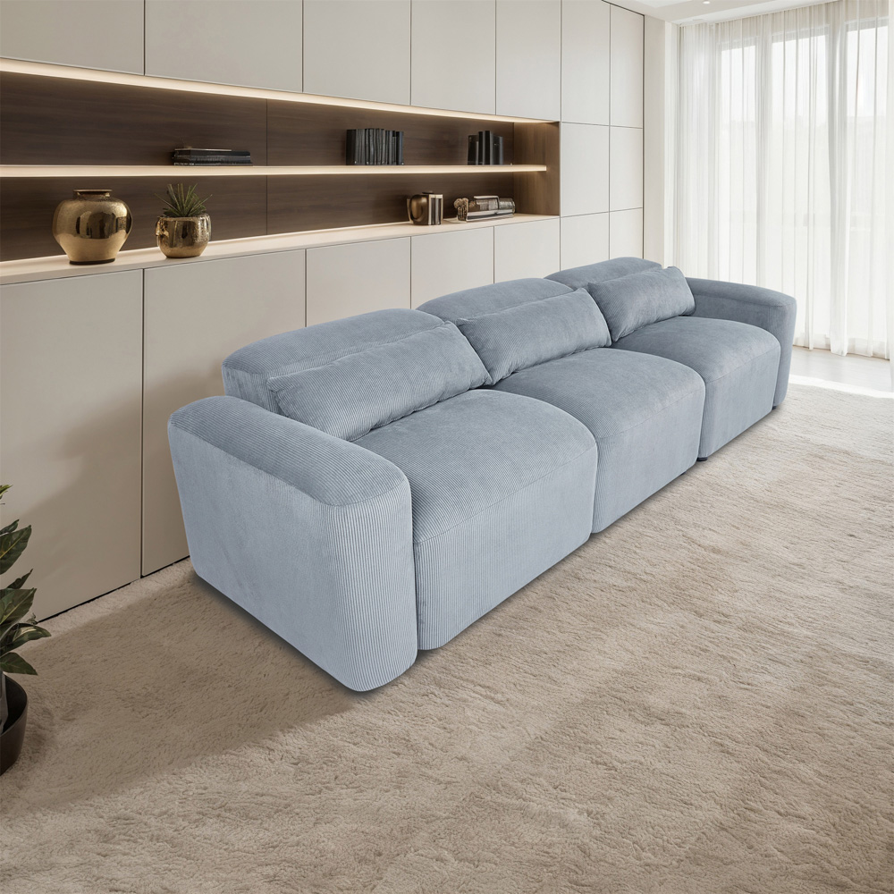 Furniture One 3 Seater Spring Cushion Corduroy Sofa Image 8