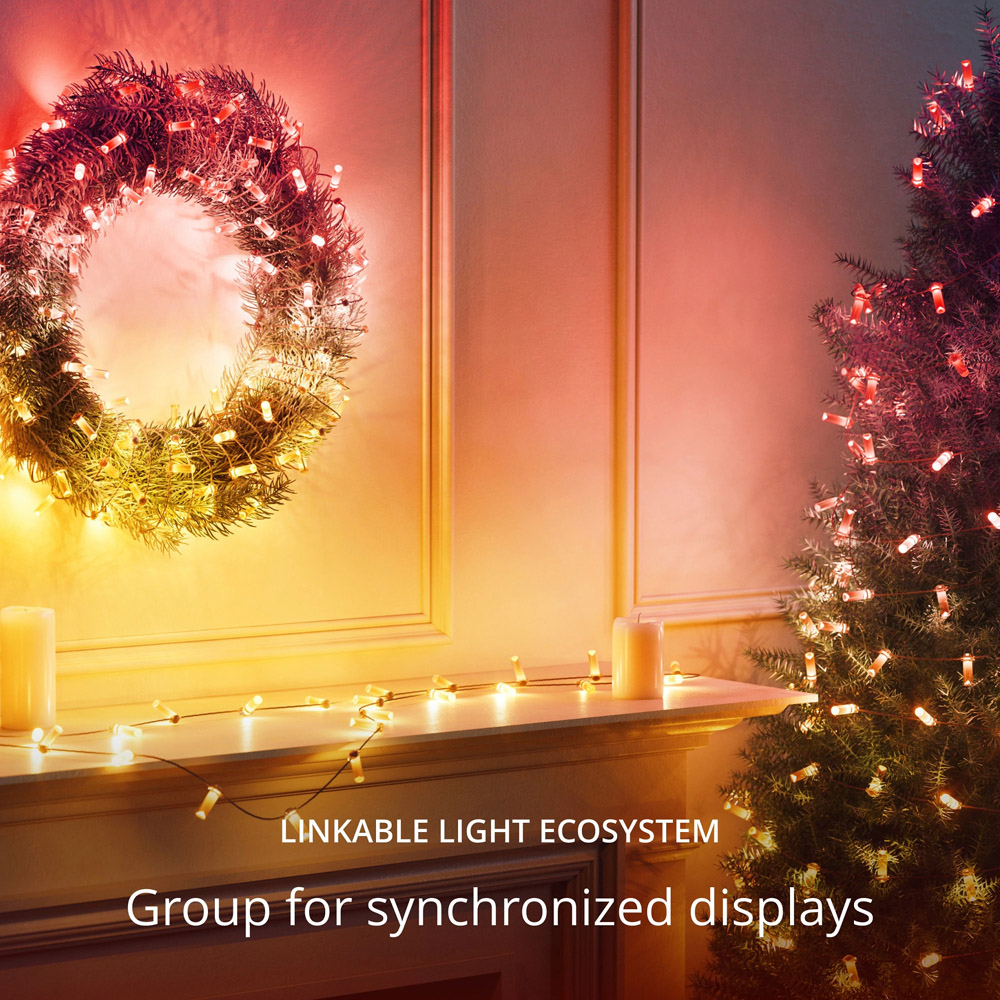 Twinkly 200 RGB Christmas Candle Shaped LED Smart Green Cable USB String Light 12m Image 7