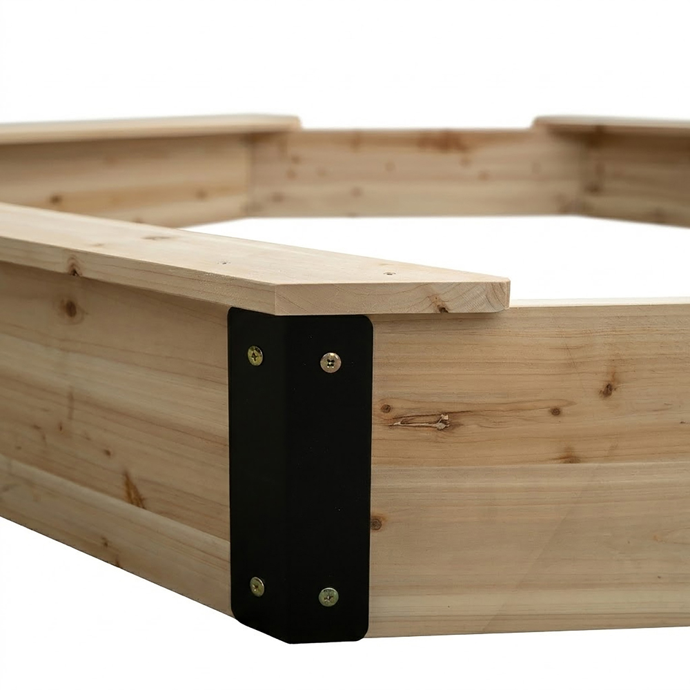 Charles Bentley Wooden Sandpit with Seating and Cover Image 6