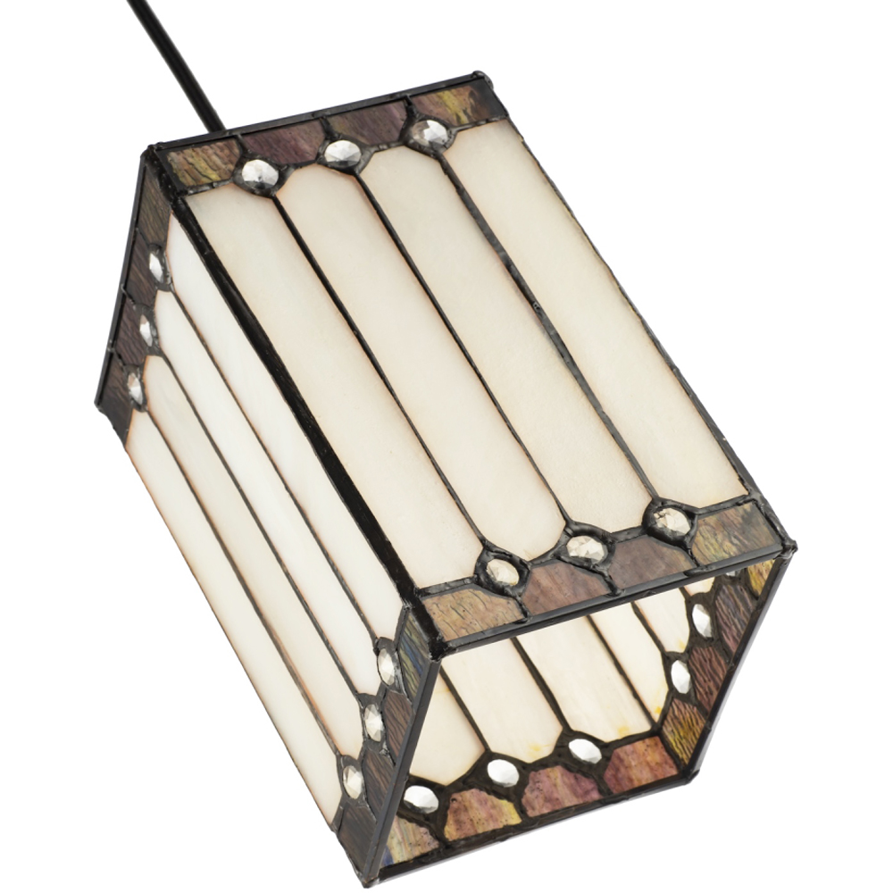 Happy Homewares Opal White Stained Glass Tiffany Pendant Shade Image 4