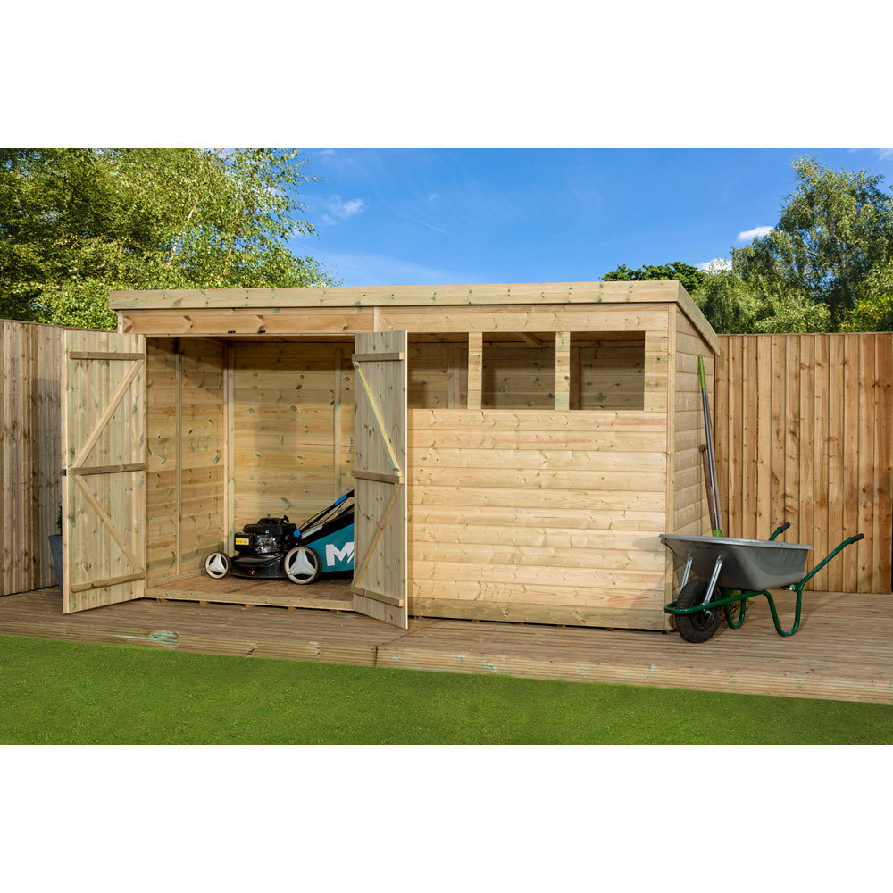 Empire Sheds 4000 12 x 6ft Double Door Tongue and Groove Wooden Pent Garden Shed Image 3
