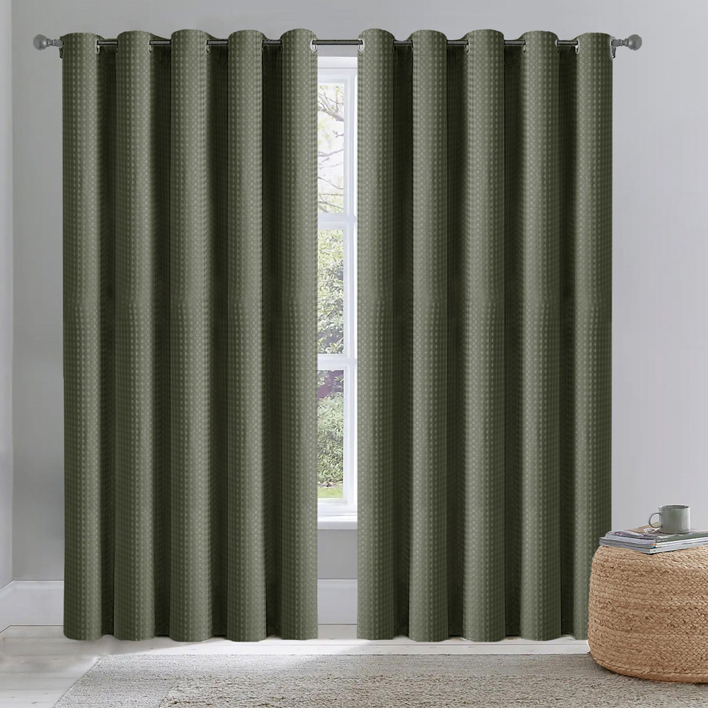 Velosso Waffle Sage Blackout Curtains 229 x 229cm Image 7