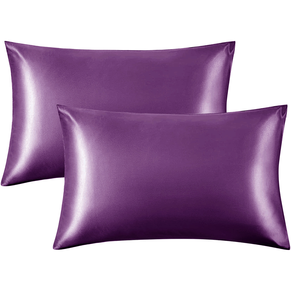 Intimates Super King Size Purple Satin Bedding Set Image 2