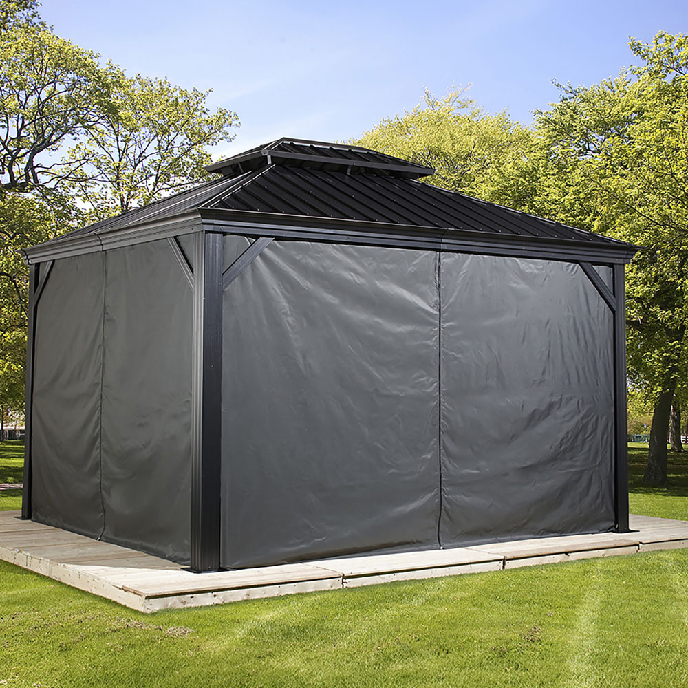 Sojag Messina 3.7 x 4.9m Grey Gazebo Curtain Image 2