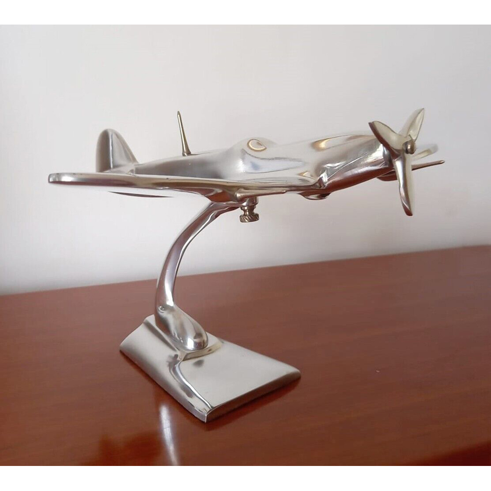 Inspirational Gifting Polished Aluminium RAF Spitfire Aeroplane Home Ornament 17cm Image 2