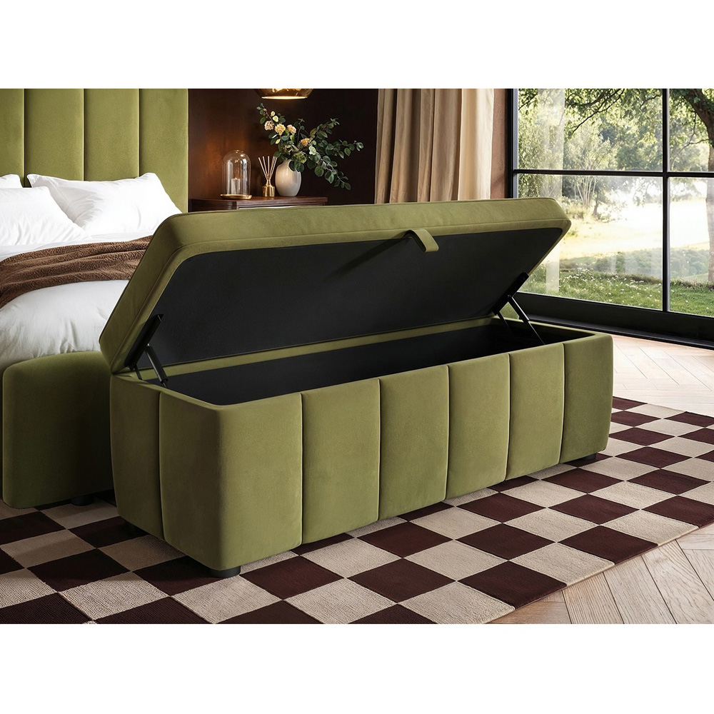 SOLACE+CO Emilie Green Velvet Blanket Box Image 5