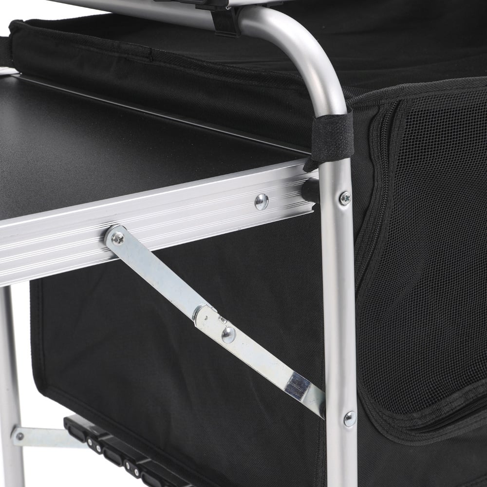 Living and Home Aluminium Camping Kitchen with Zippered Storage and Foldable Tables Image 3