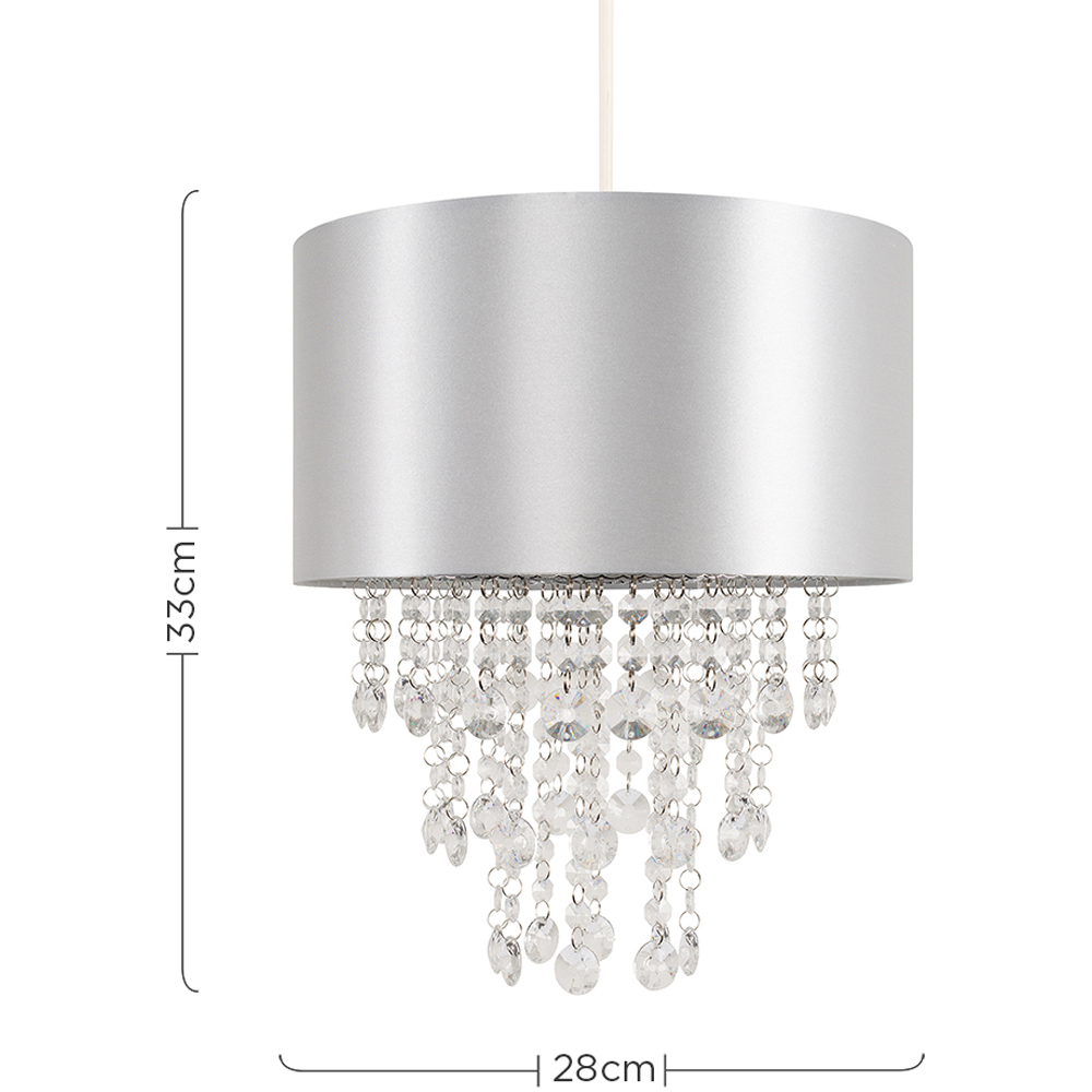 ValueLights Jesmond Silver Grey Droplet Easy Fit Ceiling Light Shade Image 7