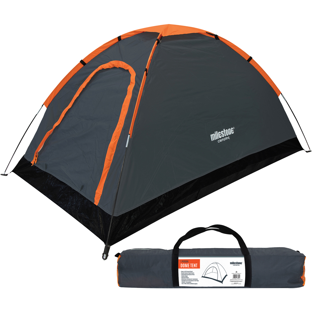 Milestone Camping Festival Dome Tent Charcoal Image 2