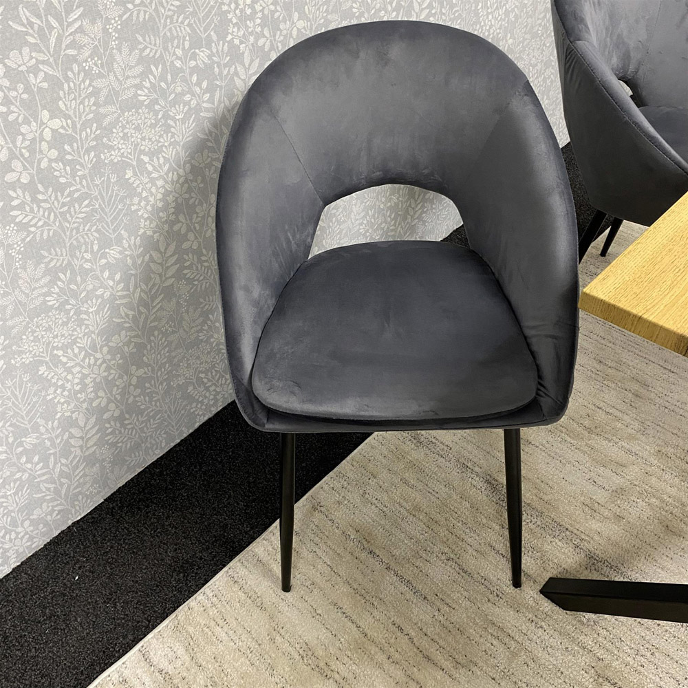 Kosy Koala 4 Seater Grey Velvet Wooden Dining Table Set with Bench Image 5