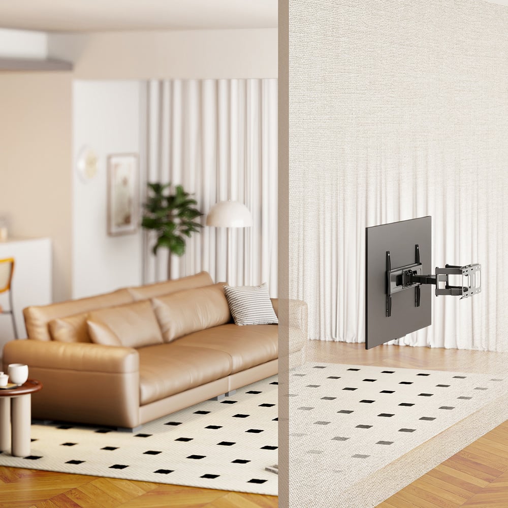 Properav Black Heavy Duty Swing Arm TV Wall Bracket 37 to 86 inch Image 3