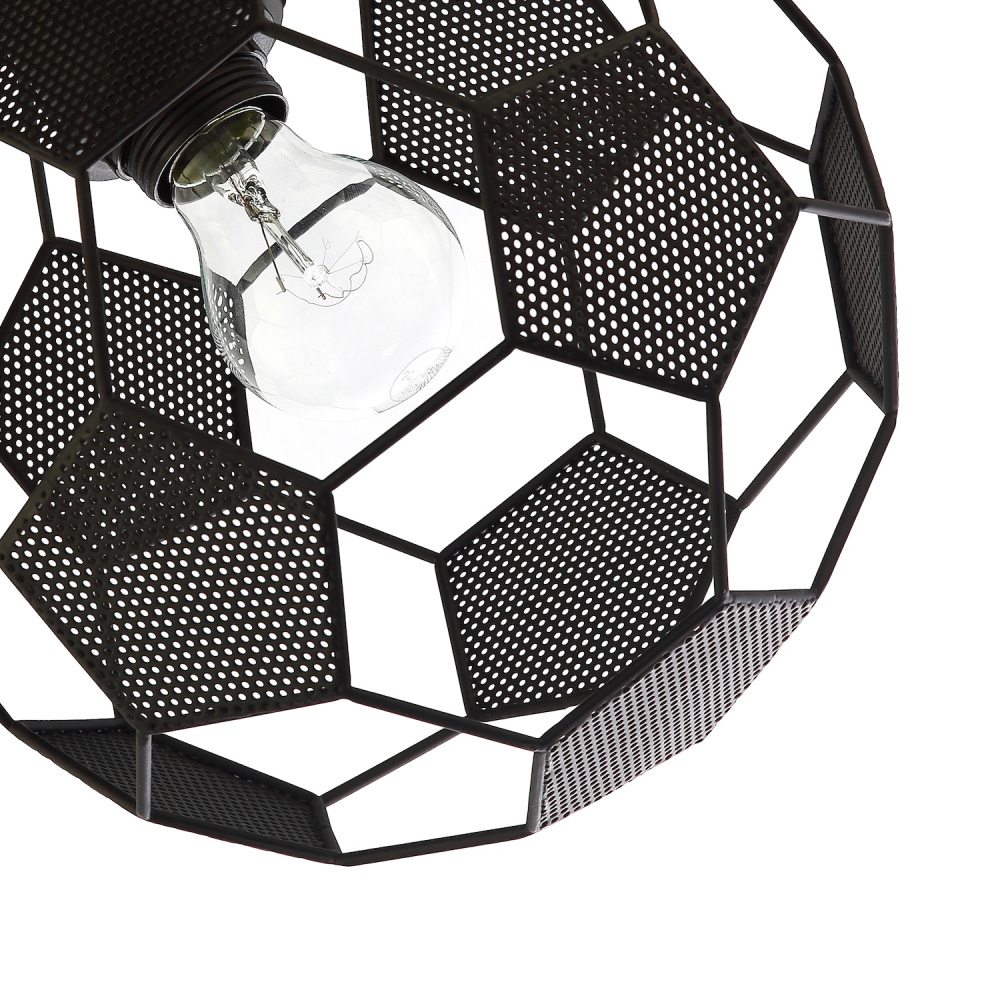 Happy Homewares Matte Black Football Soccer Pendant Lamp Shade Image 6