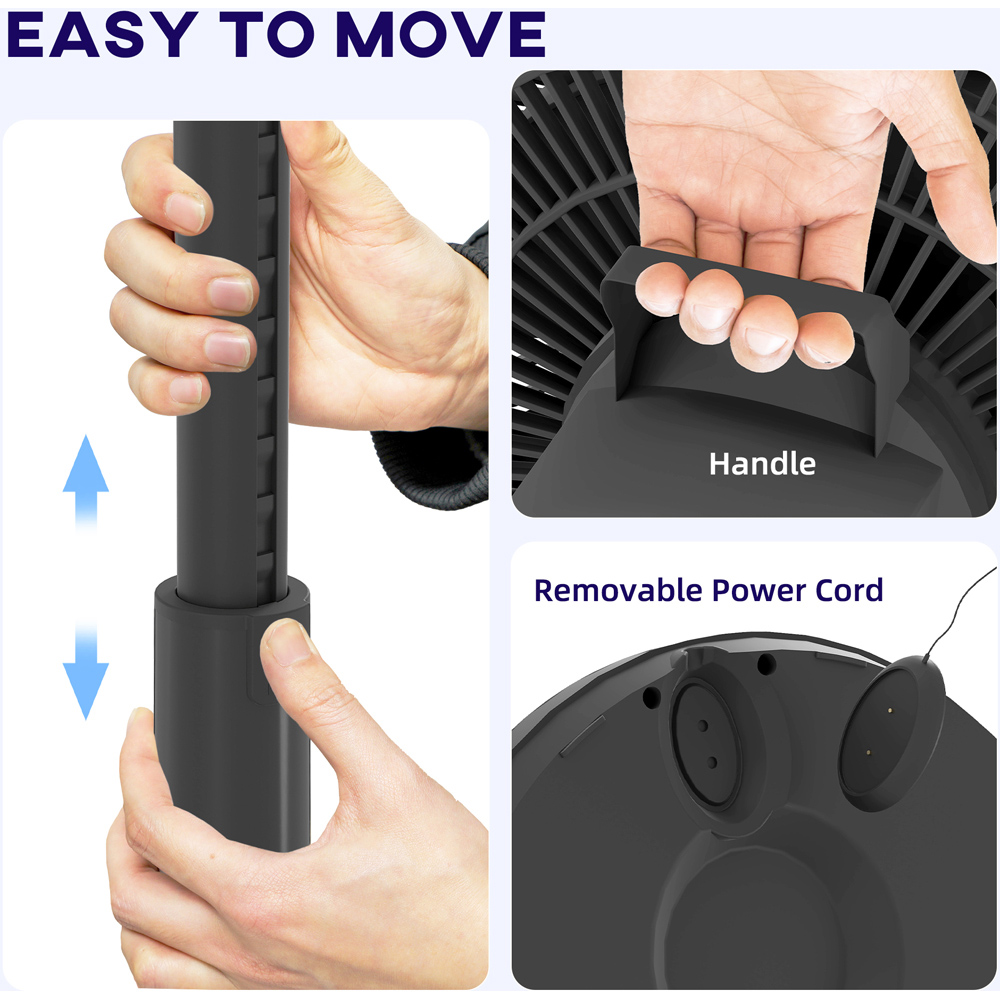 HOMCOM Black Oscillating Pedestal Fan with Adjustable Height and Timer 43 inch Image 3