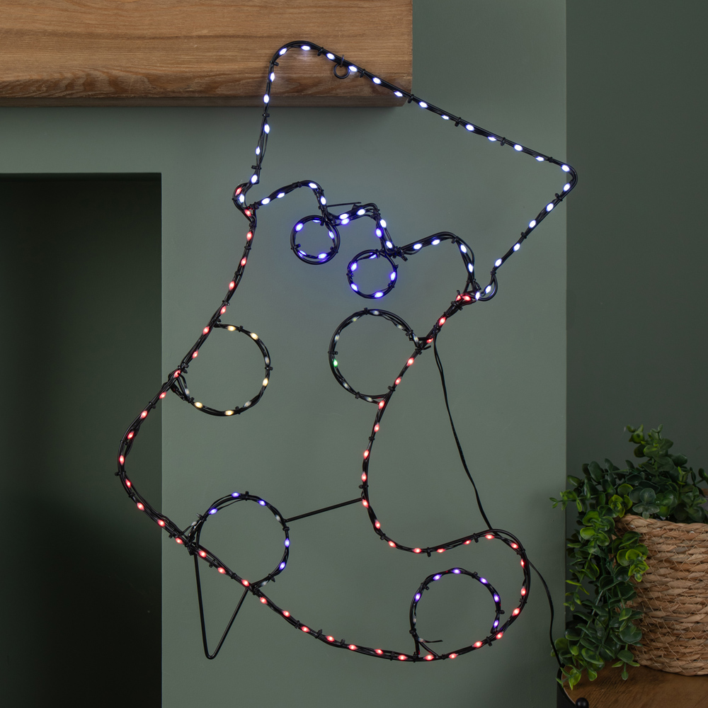 Samuel Alexander Multicolour LED FlexiBrights Light Up Christmas Stocking Silhouette Decoration Image 3