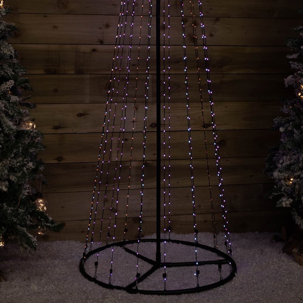 Samuel Alexander 1374 Rainbow LED Multi-Function Light Up Pyramid Christmas Cone Tree 400cm Image 5