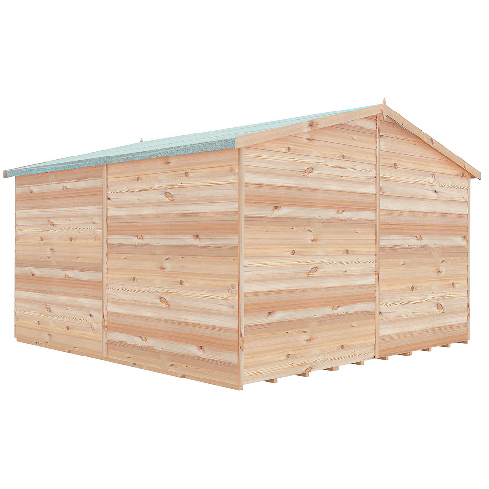 Shire 10 x 10ft Double Door Overlap Apex Wooden Shed Image 3