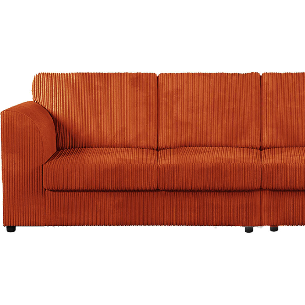 Luxor 4 Seater Orange Jumbo Cord Full Back Sofa Image 3