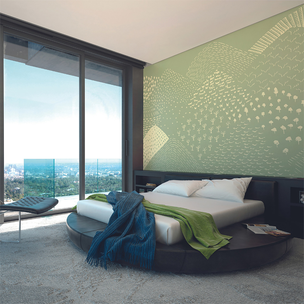 Origin Murals Abstract Fields Green Wall Mural Image 3