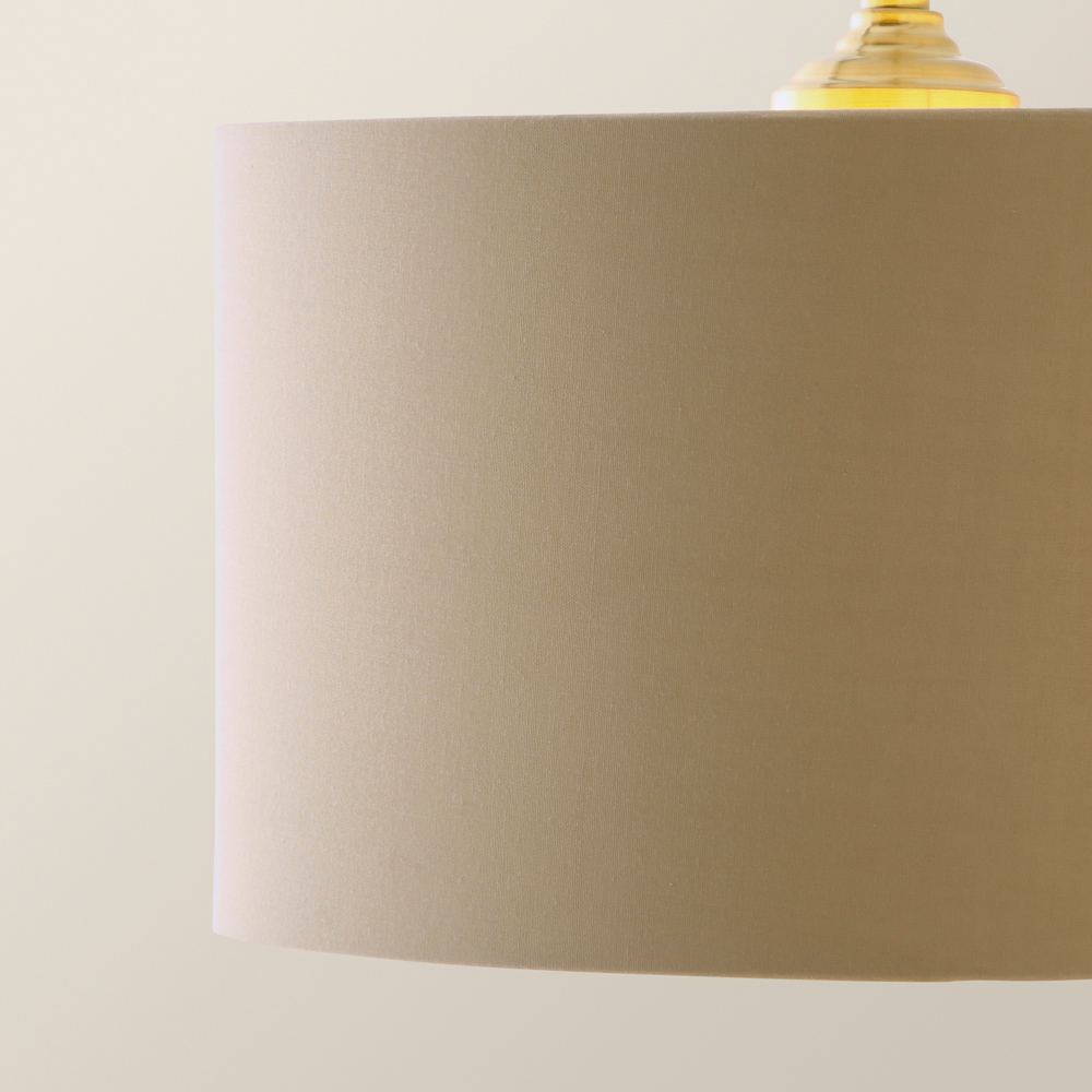 ValueLights Reni Natural and Gold Drum Shade 3 Drop Bar Gold Diner LED Ceiling Light Image 3