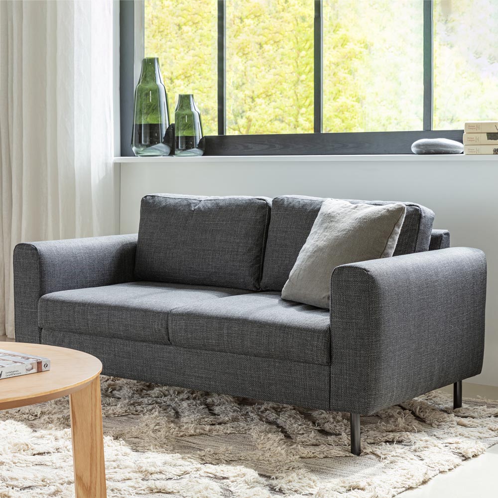 Florence Omaha 4 Seater Dark Grey Basel Fabric Sofa Set Image 9