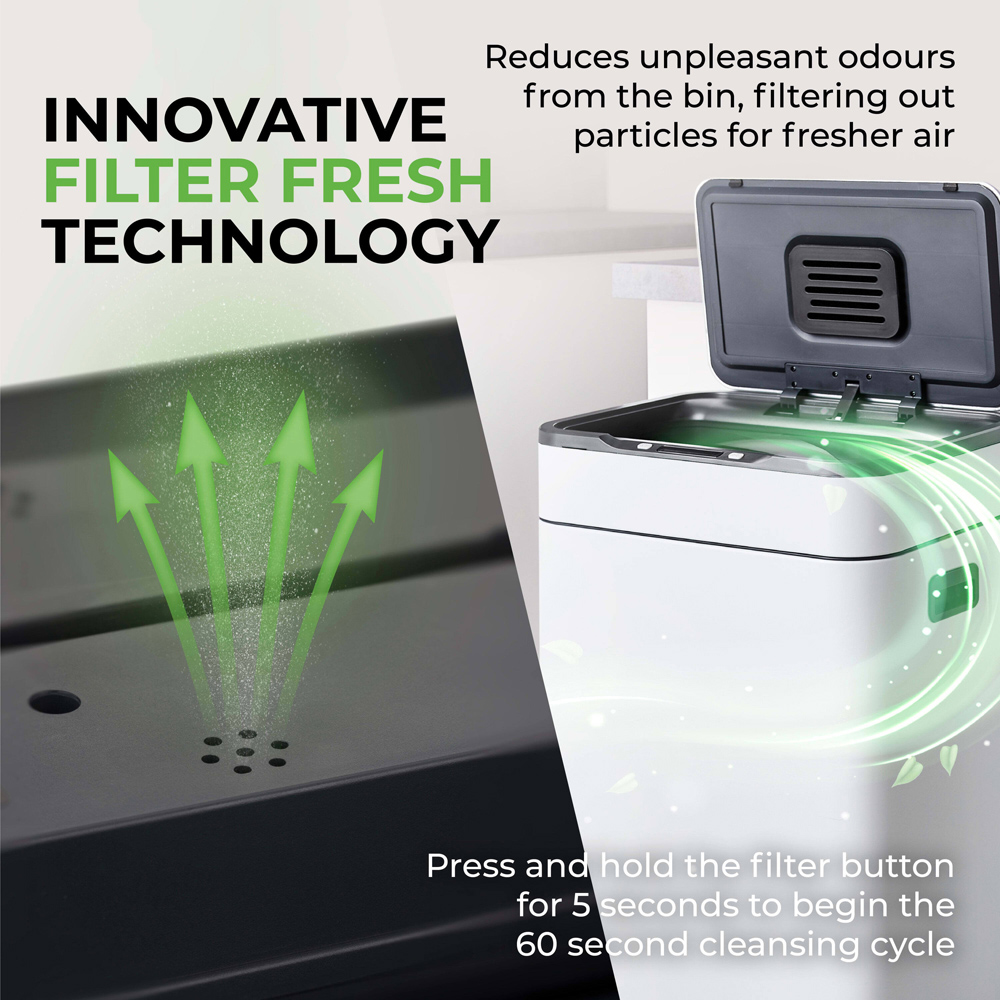 Tower Ozone White Sensor Bin 65L Image 6