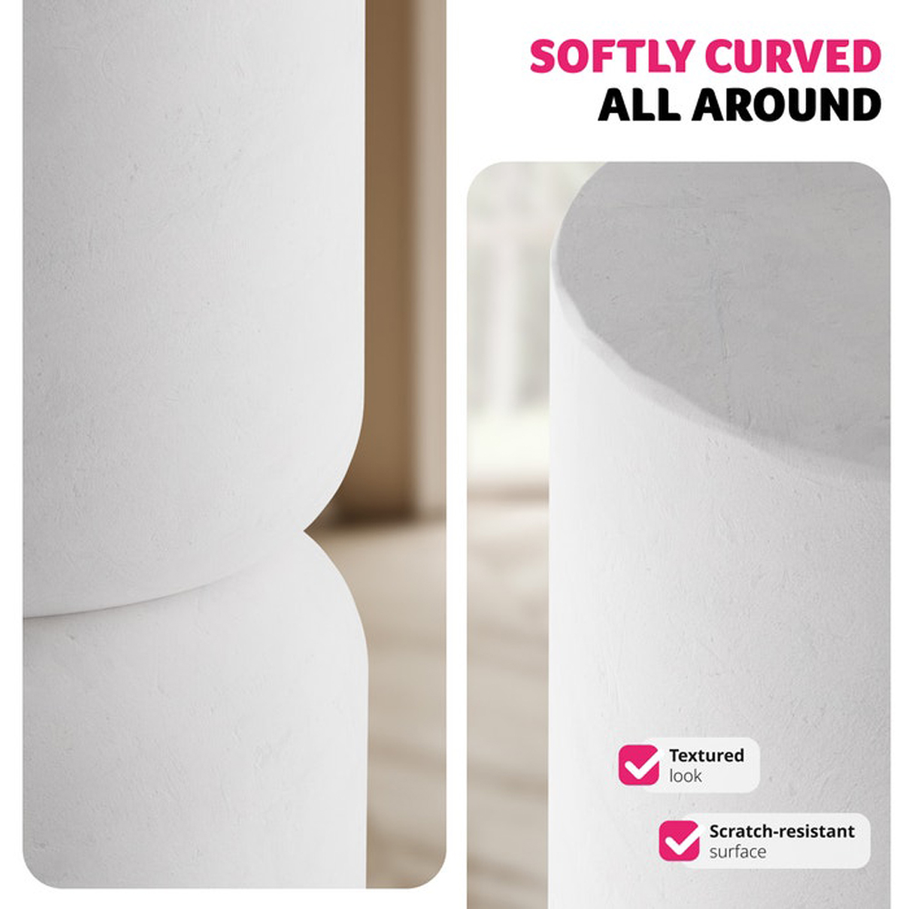 tectake Amine White Weatherproof Bedside Table Set of 2 Image 4