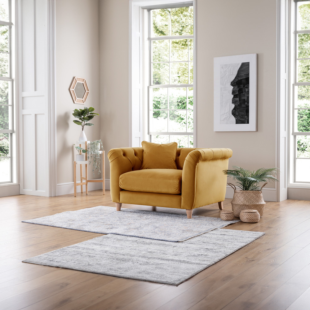 Ochre Velvet Armchair Image 5