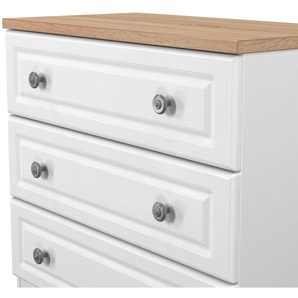 Crowndale Norfolk 3 Drawer White Ash and Bardolino Oak Chest of Drawers Ready Assembled Image 6