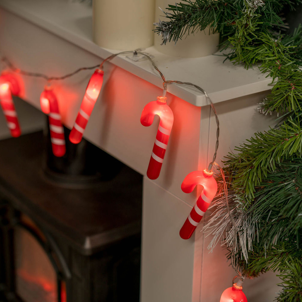 ValueLights 10 LED Candy Cane String Light Image 1