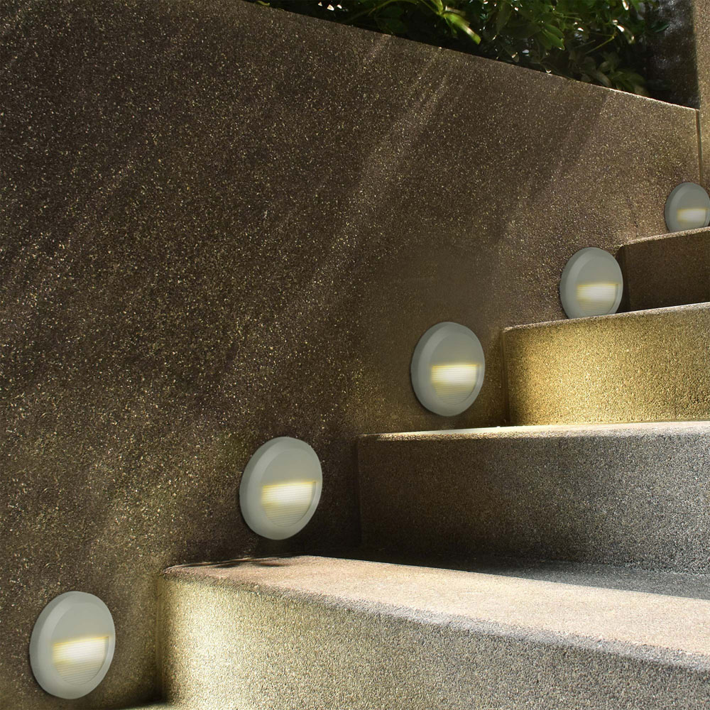 V-TAC 4 Pack 2W White Round Warm White LED Step Light Image 5